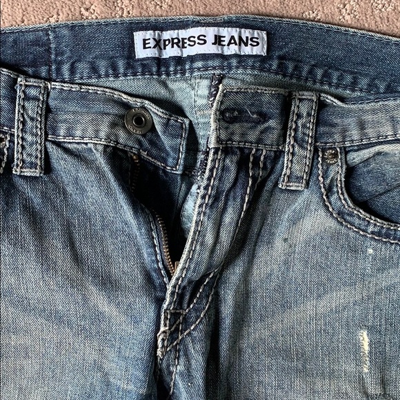 Express men’s Rocco slim fit straight leg 33/30 - Picture 2 of 7